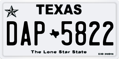 TX license plate DAP5822