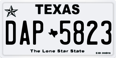 TX license plate DAP5823