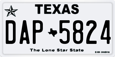 TX license plate DAP5824