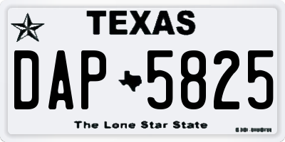 TX license plate DAP5825