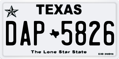 TX license plate DAP5826