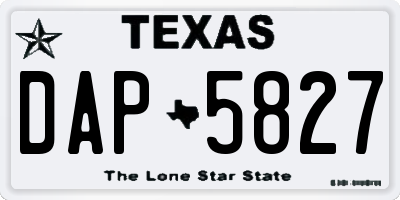 TX license plate DAP5827
