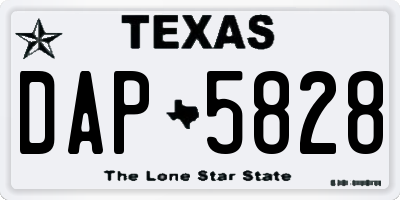 TX license plate DAP5828