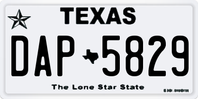 TX license plate DAP5829