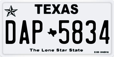 TX license plate DAP5834