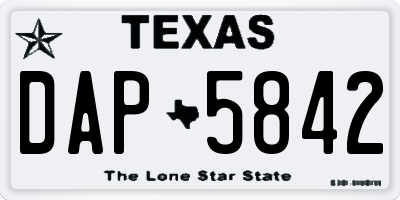 TX license plate DAP5842