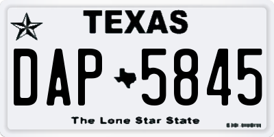 TX license plate DAP5845