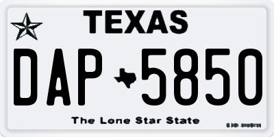 TX license plate DAP5850