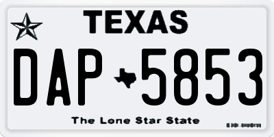 TX license plate DAP5853