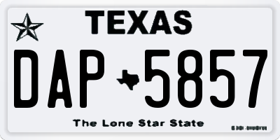 TX license plate DAP5857