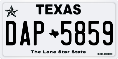 TX license plate DAP5859