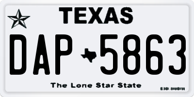 TX license plate DAP5863