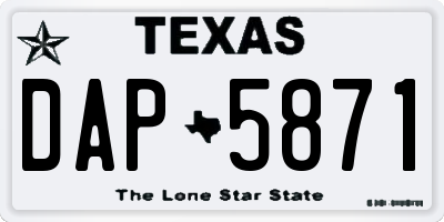 TX license plate DAP5871
