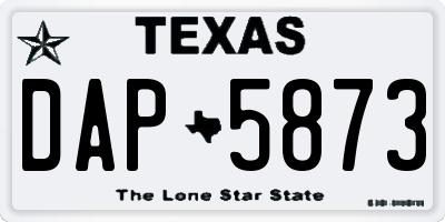 TX license plate DAP5873