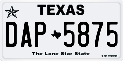 TX license plate DAP5875