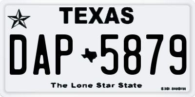 TX license plate DAP5879