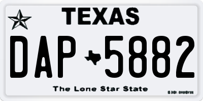 TX license plate DAP5882