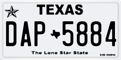 TX license plate DAP5884