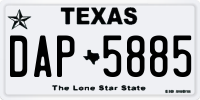 TX license plate DAP5885