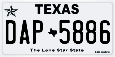 TX license plate DAP5886