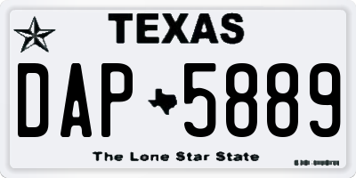 TX license plate DAP5889