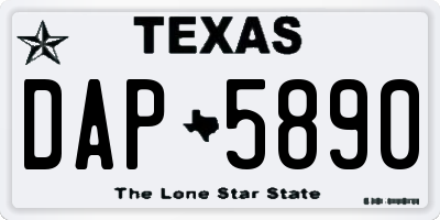 TX license plate DAP5890