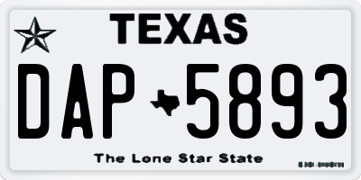 TX license plate DAP5893
