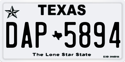 TX license plate DAP5894
