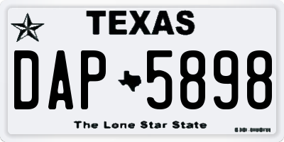 TX license plate DAP5898
