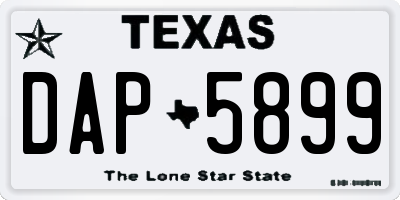 TX license plate DAP5899