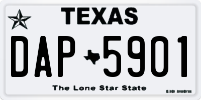 TX license plate DAP5901