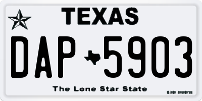 TX license plate DAP5903