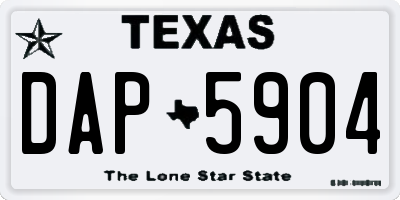 TX license plate DAP5904