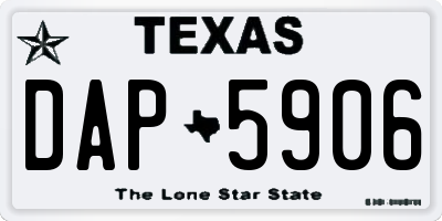 TX license plate DAP5906