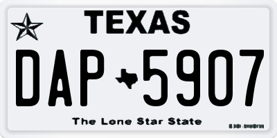 TX license plate DAP5907