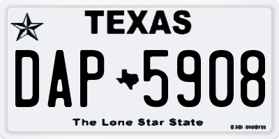 TX license plate DAP5908