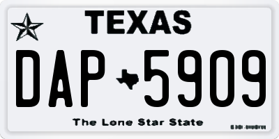 TX license plate DAP5909