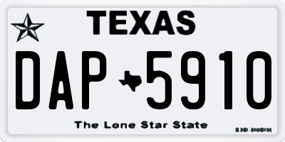 TX license plate DAP5910