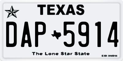TX license plate DAP5914