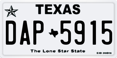 TX license plate DAP5915