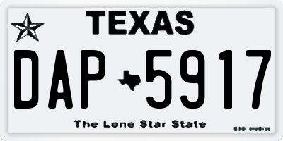 TX license plate DAP5917