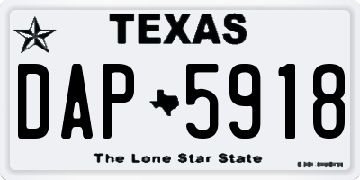 TX license plate DAP5918