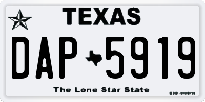 TX license plate DAP5919