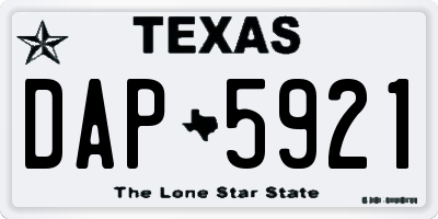 TX license plate DAP5921