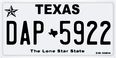 TX license plate DAP5922