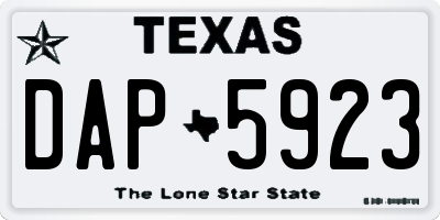 TX license plate DAP5923