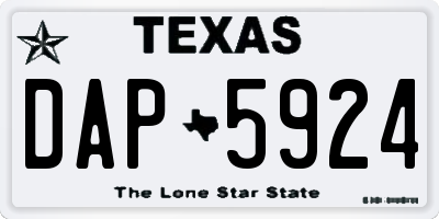 TX license plate DAP5924