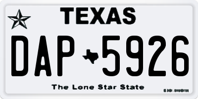 TX license plate DAP5926