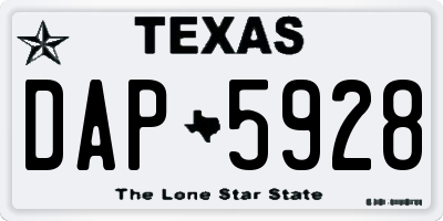 TX license plate DAP5928