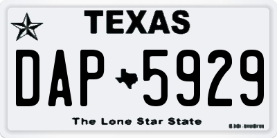 TX license plate DAP5929